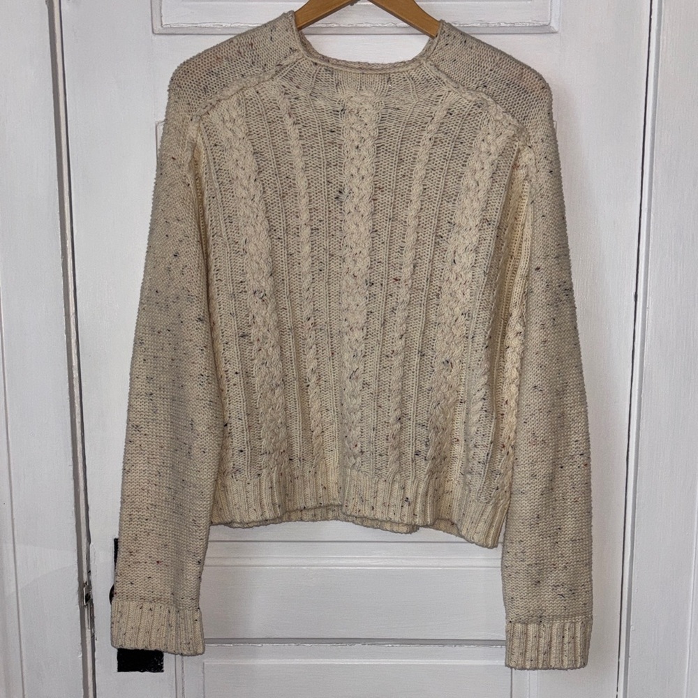 DEMOCRACY CABLE KNIT CREAM CONFETTI SWEATER